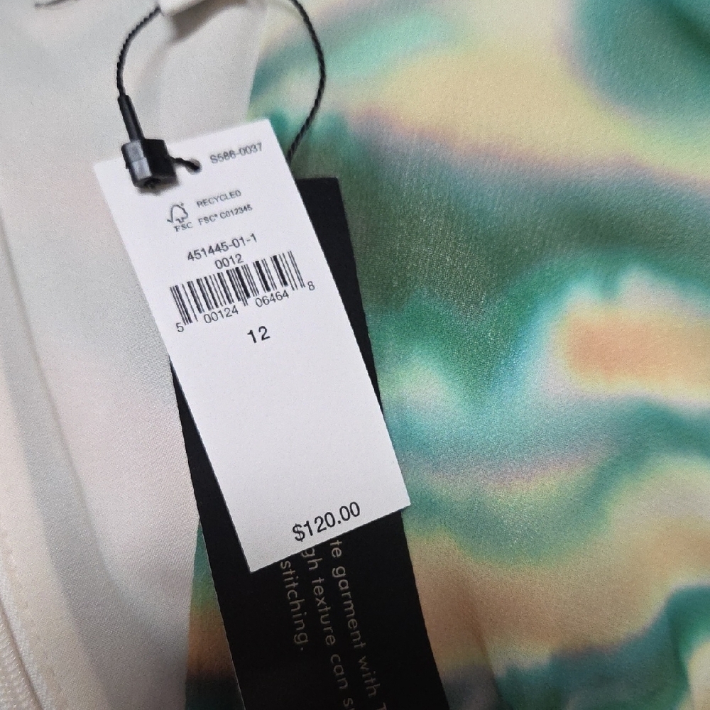Banana Republic Green and Cream Sleeveless Midi Dress - Picture 6 of 6